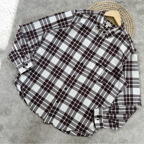 Filson Men’s Rustic Oxford Shirt Button Up Longsleeve Brown Plaid Cotton XL - Picture 3 of 14